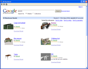 Google Sketchup search result